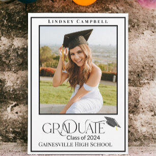 Modern Typography Graduate Photo Announcement