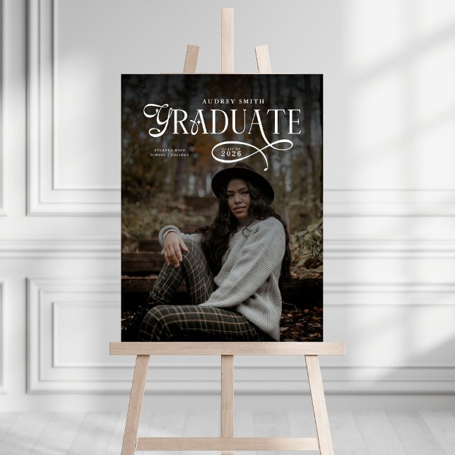 Modern Typography Graduate Photo Graduation Foam Board (Creator Uploaded)