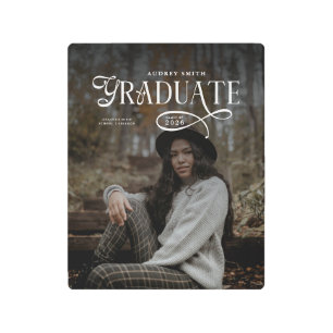 Modern Typography Graduate Photo Graduation Gifts Metal Print