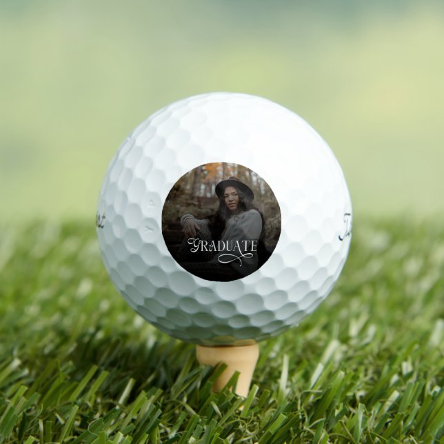 Modern Typography Graduate Photo Graduation  Golf Balls (Insitu Tee)