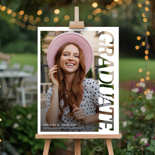 Modern Typography Graduate Photo Graduation Party  Foam Board