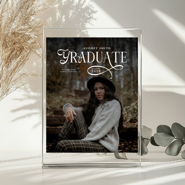 Modern Typography Graduate Photo Graduation Poster (Creator Uploaded)