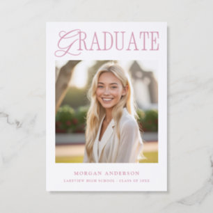 Modern Typography Graduation Letterpress Photo Cards