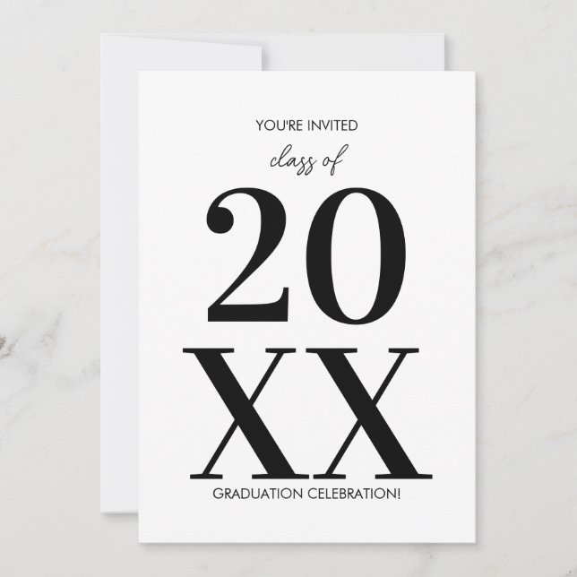 Modern Typography Graduation Party Invitation (Front)