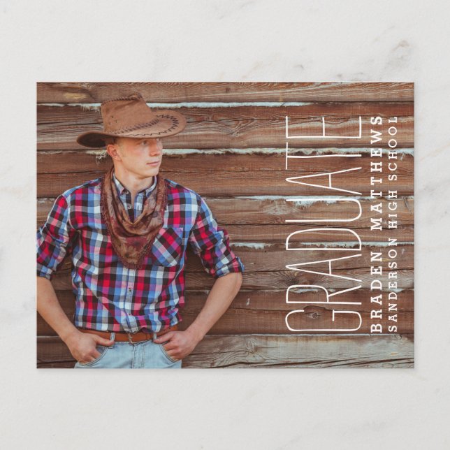 Modern Typography Graduation Party Invitation (Front)