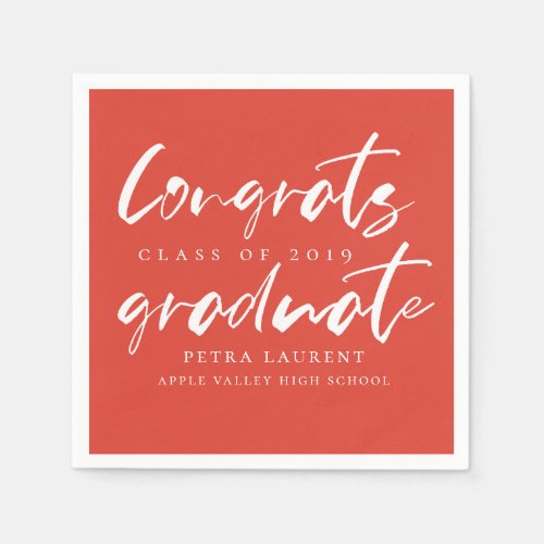 Modern Typography Graduation Party Napkins