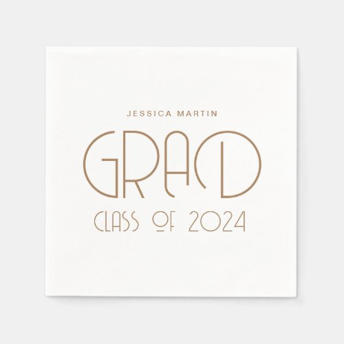 Modern Typography Graduation Party  Napkins