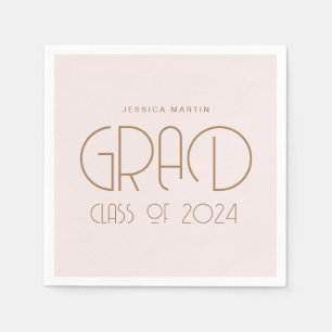 Modern Typography Graduation Party  Napkins