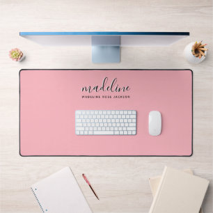Modern Typography Grey Monogram Desk Mat