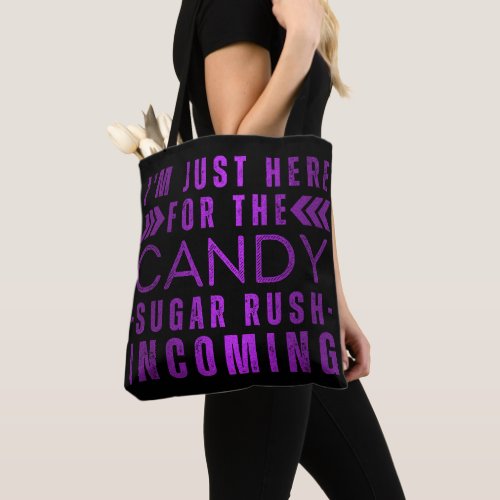Modern Typography Halloween Candy Custom Name  Tote Bag