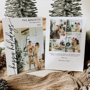 Modern Typography Happy Holidays One Photo Holiday Card