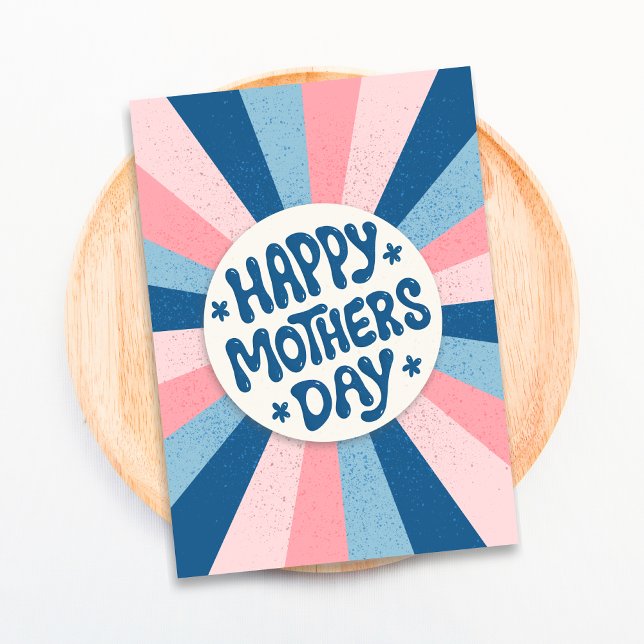 Modern Typography Happy Mothers Day Card (The image shows a 4x6 inch Mother's Day Card. Choose size and personalize message before buying.)