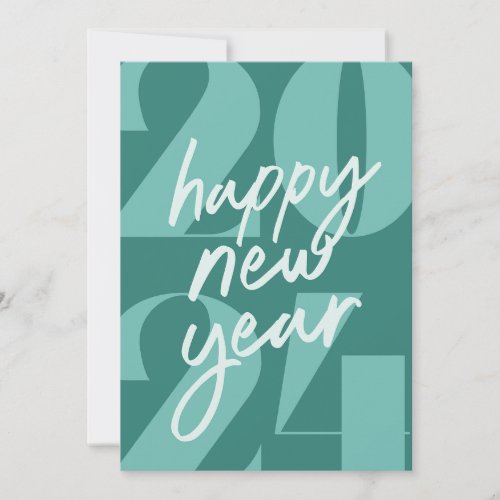 Modern Typography Happy New Year 2024 Holiday Card