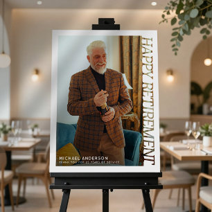 Modern Typography Happy Retirement Party Photo Foam Board