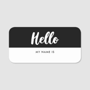 Modern typography Hello my name is Dry Erase Tag