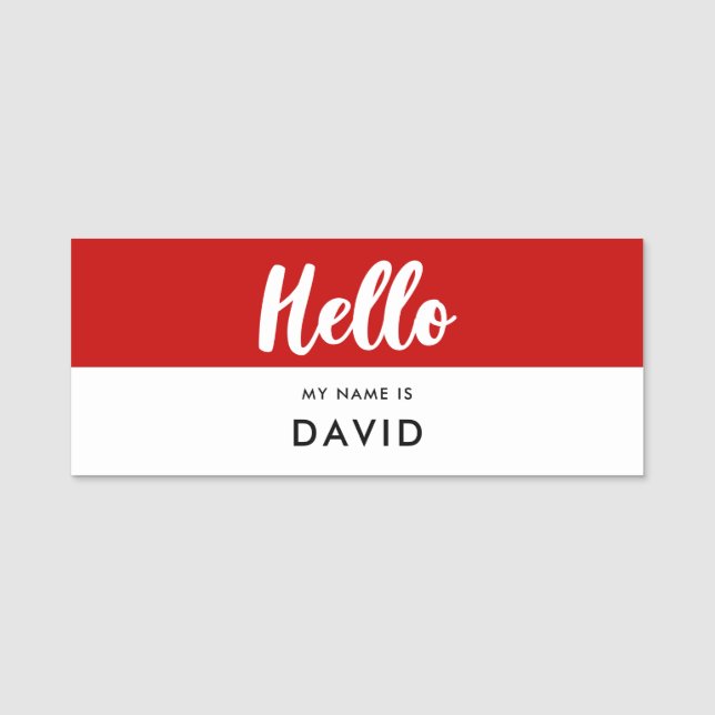 Modern typography Hello my name is Tag (Front)