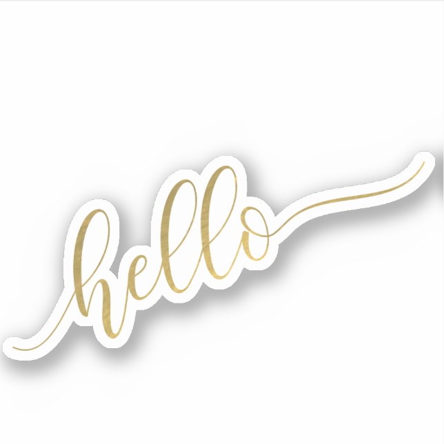 Modern Typography "Hello" Sticker (Front)
