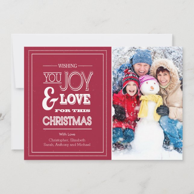 Modern Typography Holiday Christmas Photo Card (Front)