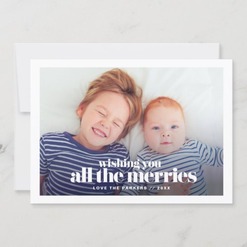 Modern Typography Holiday Photo Card