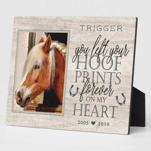 Modern Typography Horse Memorial Plaque