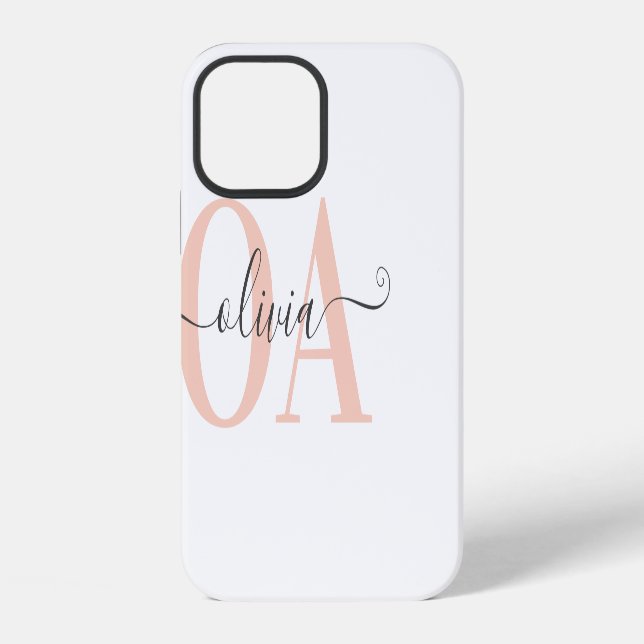 Modern typography initial simple classy iphone case (Back)