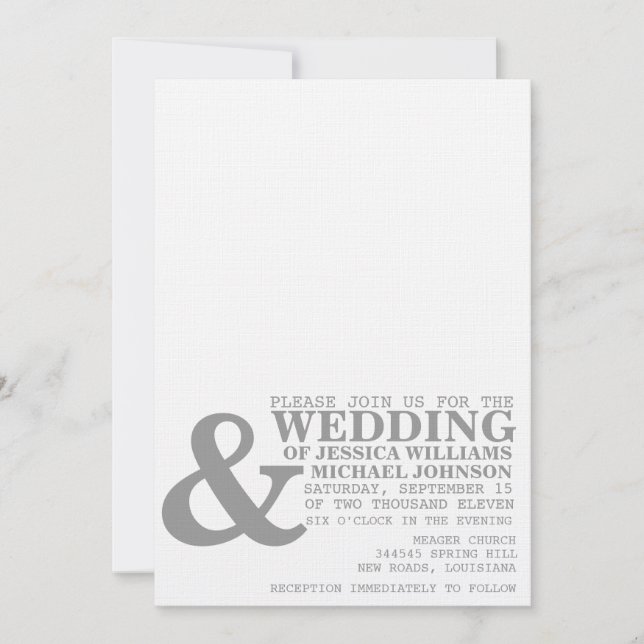 Modern Typography Invitation (Front)