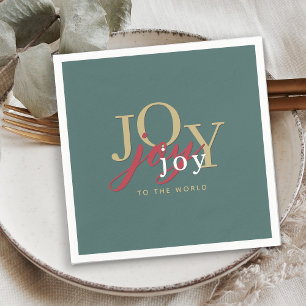 Modern Typography Joy to the World Christmas Napkins