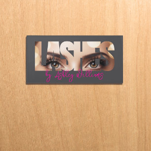 Modern typography "LASHES by" lash artist Door Sign