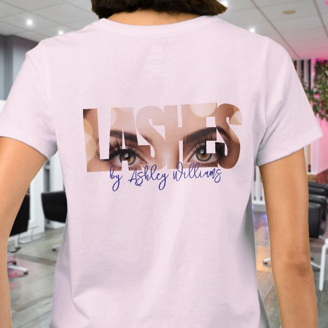 Modern typography "LASHES by" lash artist T-Shirt (Creator Uploaded)