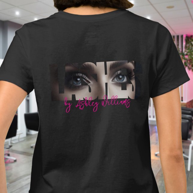 Modern typography "LASHES by" lash artist T-Shirt (Creator Uploaded)