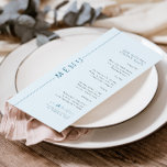 Modern Typography Light Blue Bar Mitzvah Menu<br><div class="desc">Add a special detail to your son's Bar Mitzvah with our customizable minimal light blue,  navy blue and white bar mitzvah party dinner menu that features bold modern typography and a fun casual vibe.</div>