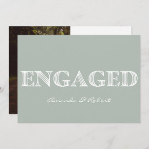 Modern Typography Light Sage Photo Engagement Announcement