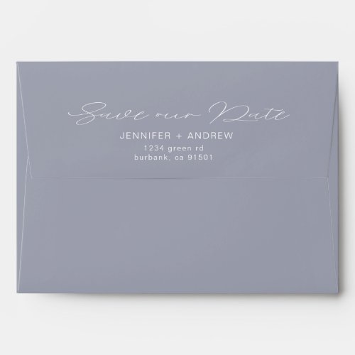 Modern Typography Lilac  Pre_Addressed Wedding Envelope