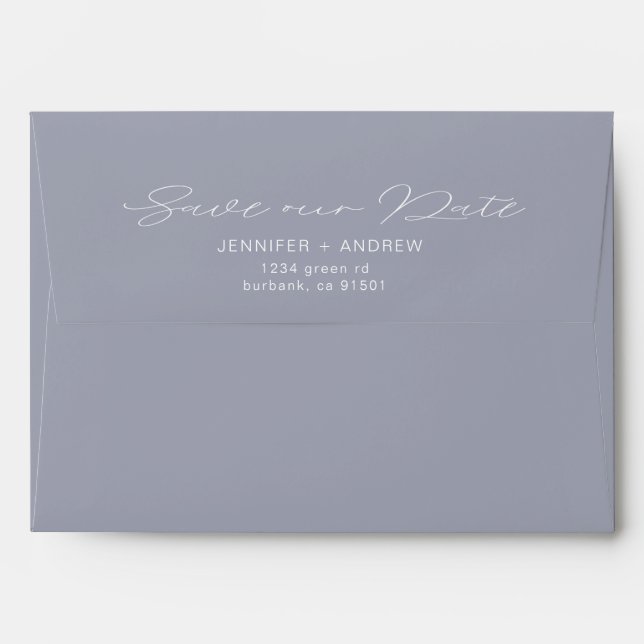 Modern Typography Lilac | Pre-Addressed Wedding Envelope (Back (Top Flap))
