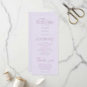 Modern Typography Lilac Wedding Program