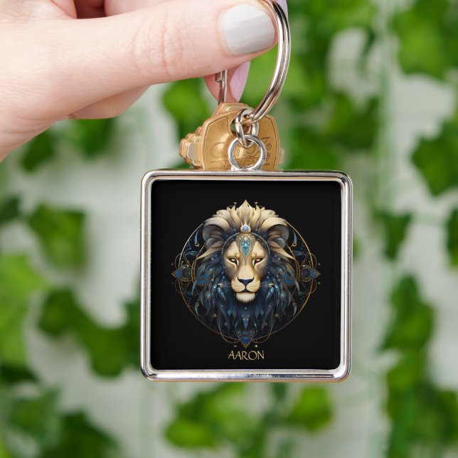 Modern Typography Lion Zodiac Symbol Leo Keychain (Creator Uploaded)