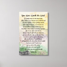 Modern typography Love Poem Stretched Canvas Print