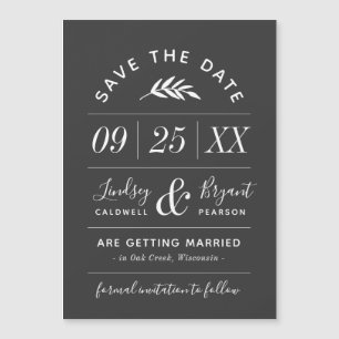 Modern Typography Magnetic Save the Date Card