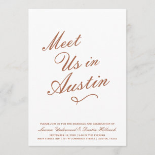 Modern Typography Meet Us Wedding Save the Date Invitation