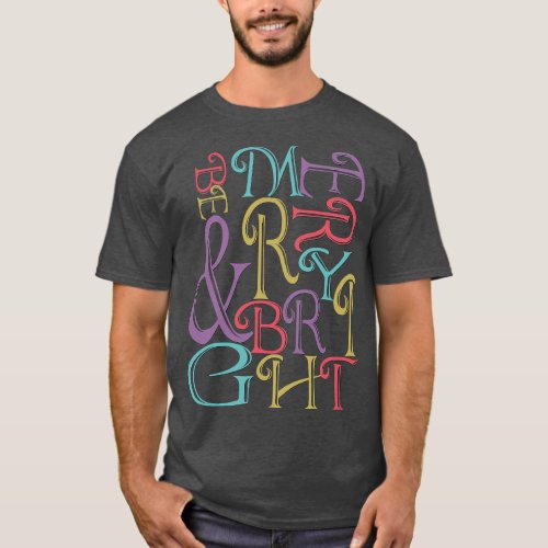 Modern Typography Merry and Bright T_Shirt