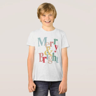 Modern typography Merry and bright Tri-Blend Shirt