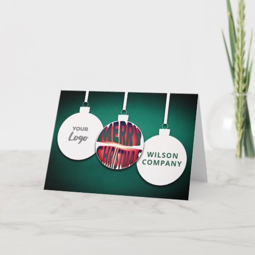 Modern typography Merry Christmas logo corporate  Holiday Card