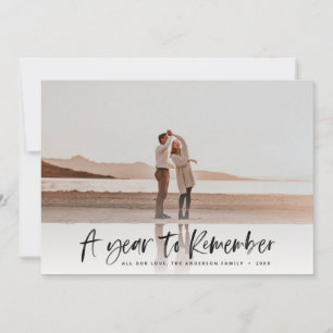 Modern typography minimal photo christmas holiday card