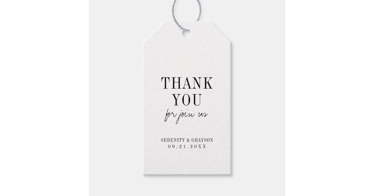 Modern Thank You Favor Tag Template
