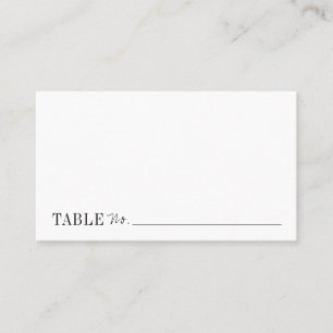 Modern typography minimalist black white wedding place card