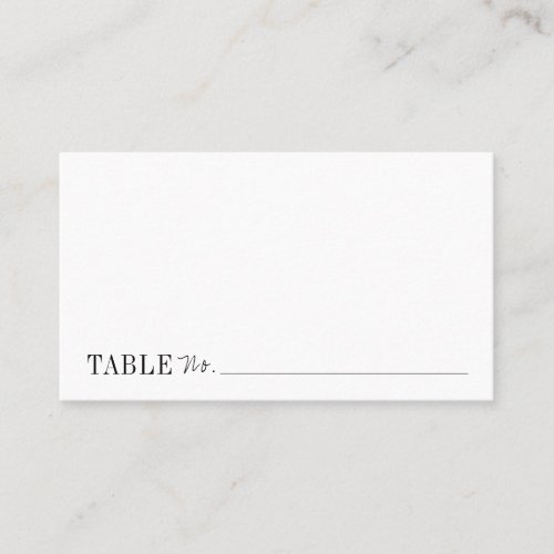 Modern typography minimalist black white wedding place card