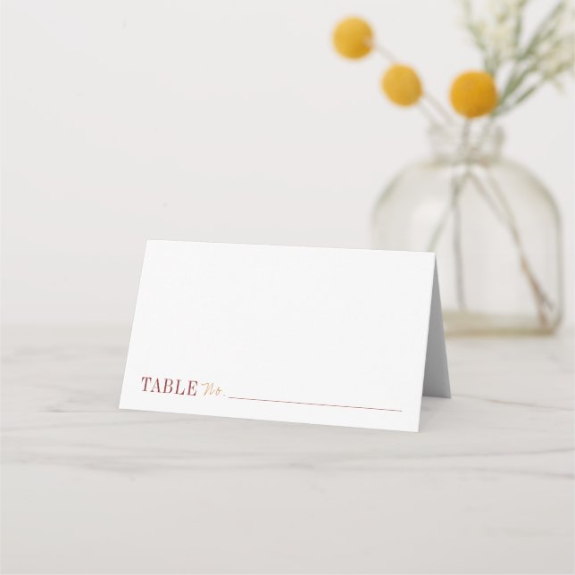 Modern typography minimalist fall wedding place card (Front)