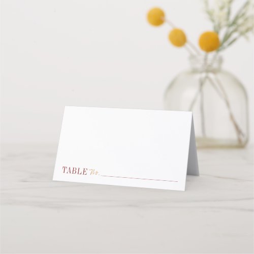 Modern typography minimalist fall wedding place card