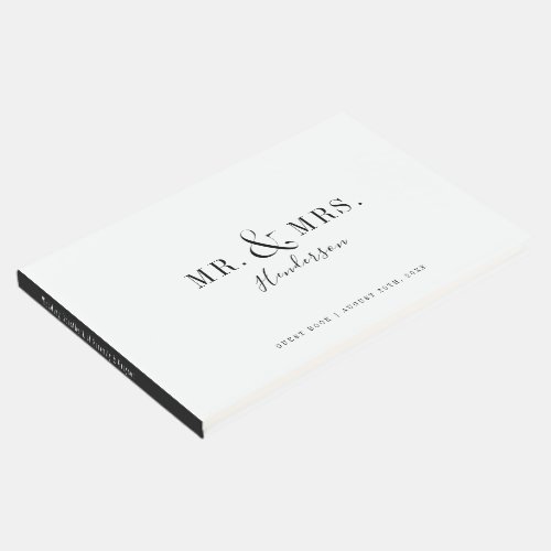 Modern typography minimalist Mr and Mrs Guest Book