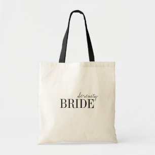 Modern Typography Minimalist personalized Bride Tote Bag